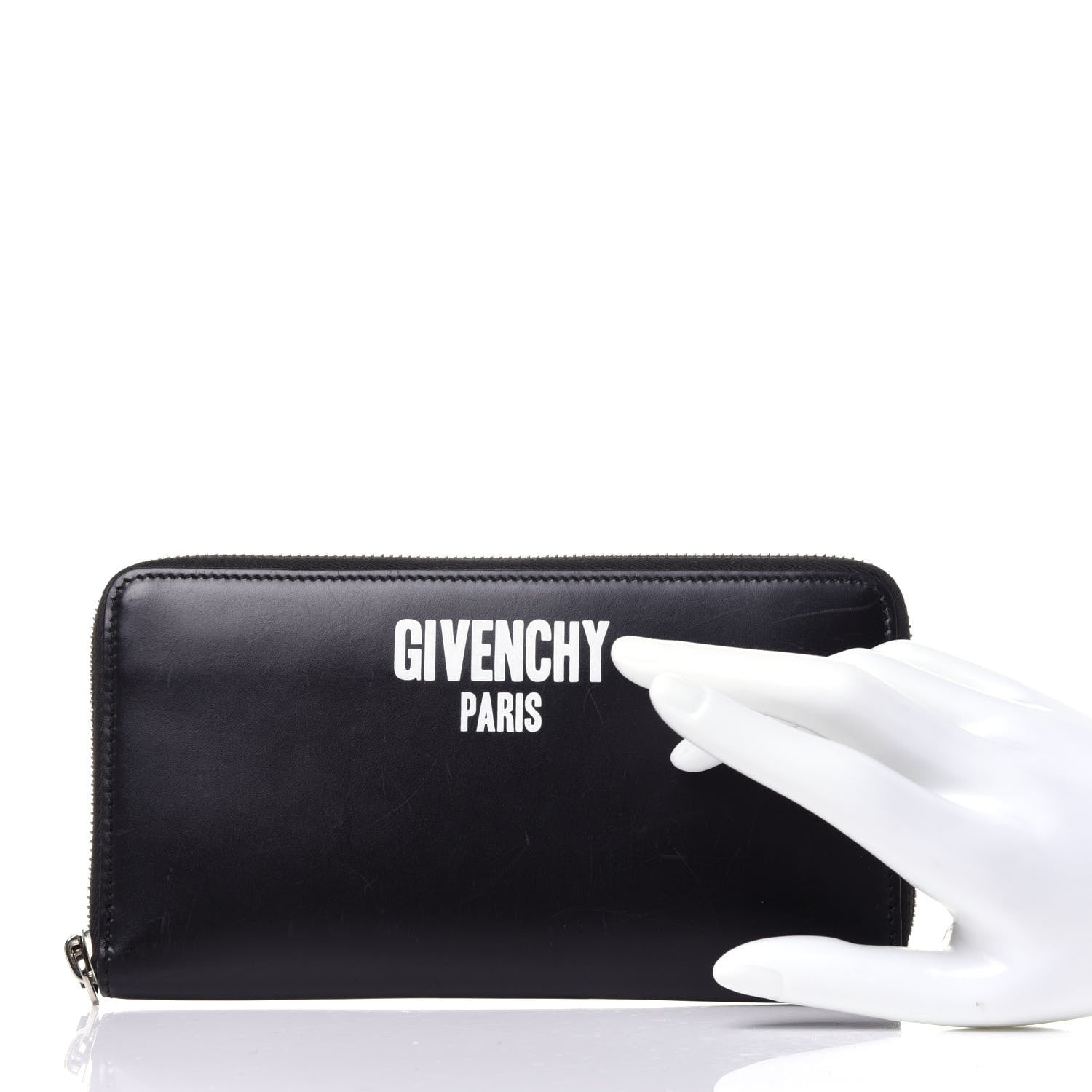 Givenchy Calfskin Logo Zip Around Wallet Black 2 of 10