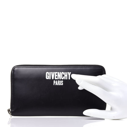 Givenchy Calfskin Logo Zip Around Wallet Black 2 of 10