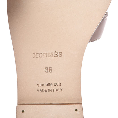 Hermes Box Calfskin Oran Sandals 36 Gold 9 of 11