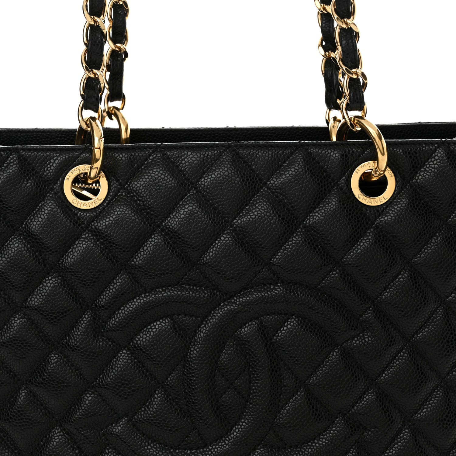 Chanel Caviar Quilted Grand Shopping Tote GST Black 8 of 13