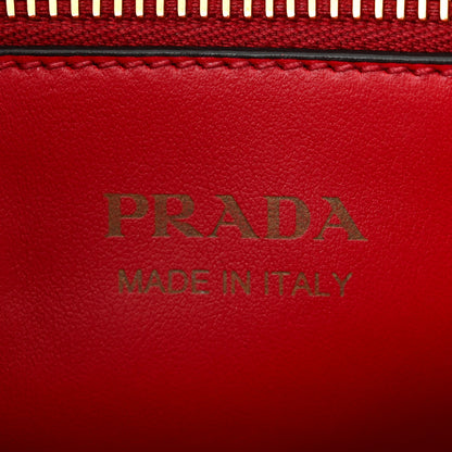 Prada Saffiano Cuir Calfskin Small Monochrome Top Handle Tote Fuoco 6 of 13