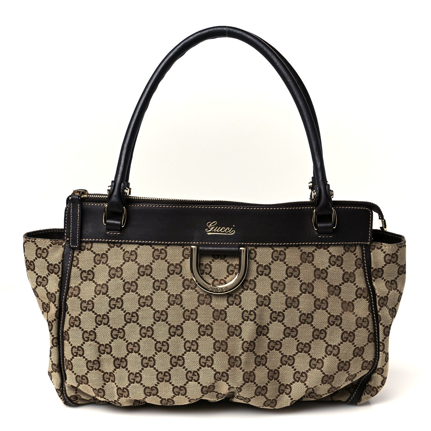 Monogram D Gold Tote Dark Brown