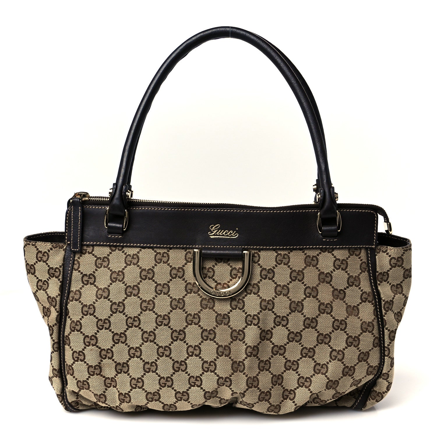 Gucci Monogram D Gold Tote Dark Brown 1 of 11