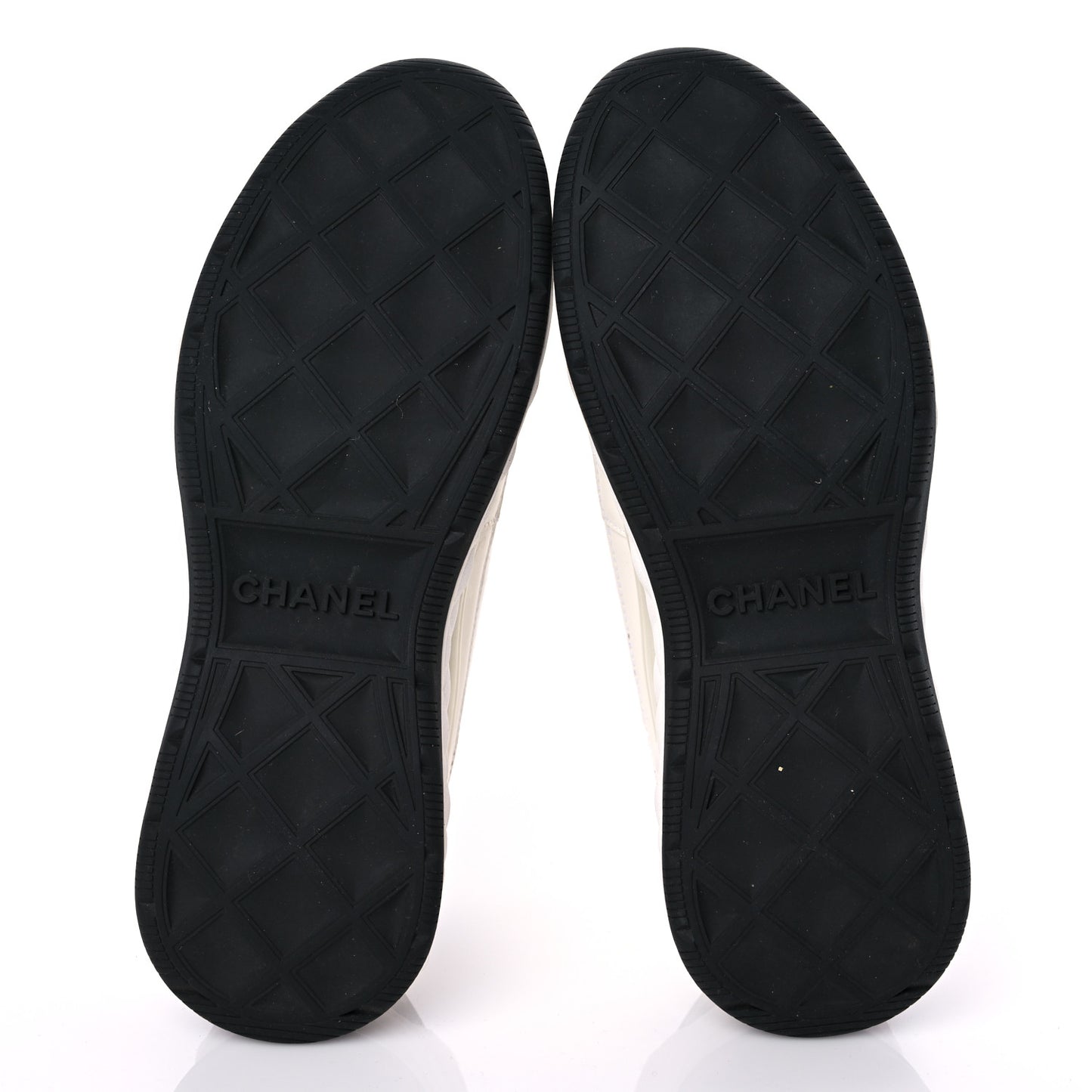 Velvet Calfskin Mixed Fibers CC Sneakers 39.5 Ivory Black