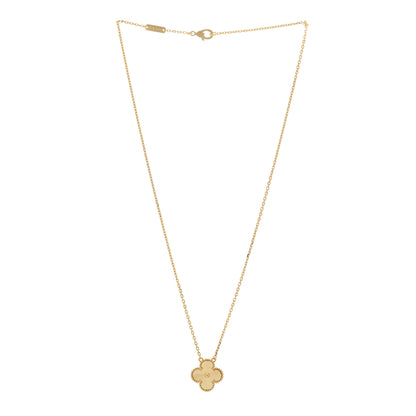 Van Cleef & Arpels 18K Yellow Gold Guilloche Vintage Alhambra Pendant Necklace 3 of 6