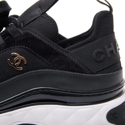 Chanel Velvet Calfskin Mixed Fibers CC Sneakers 41 Black 9 of 13