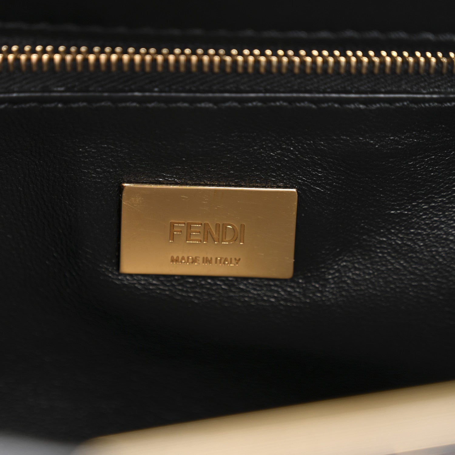 Fendi Shearling Nappa Macro FF 1974 Mini Peekaboo Iconic Satchel Tobacco Black 7 of 11