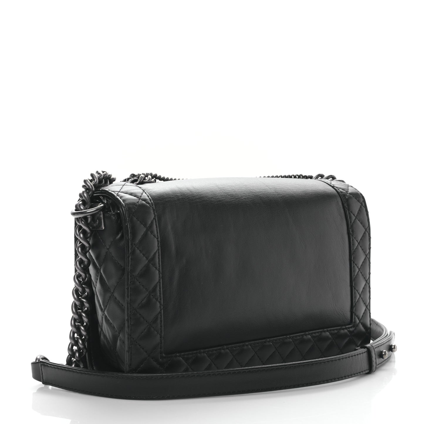 Calfskin Enchained New Medium Boy Flap Black
