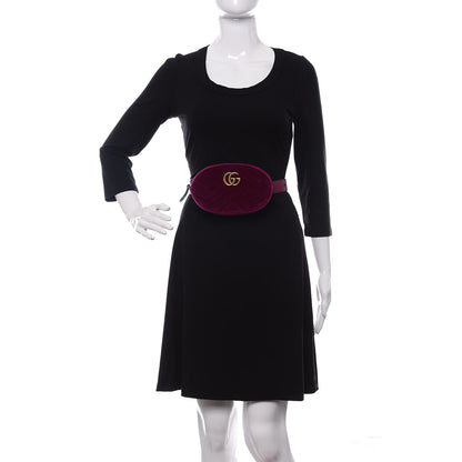 Gucci Velvet Matelasse GG Marmont Belt Bag 75 30 Fuchsia Violet Cyclamen 2 of 11