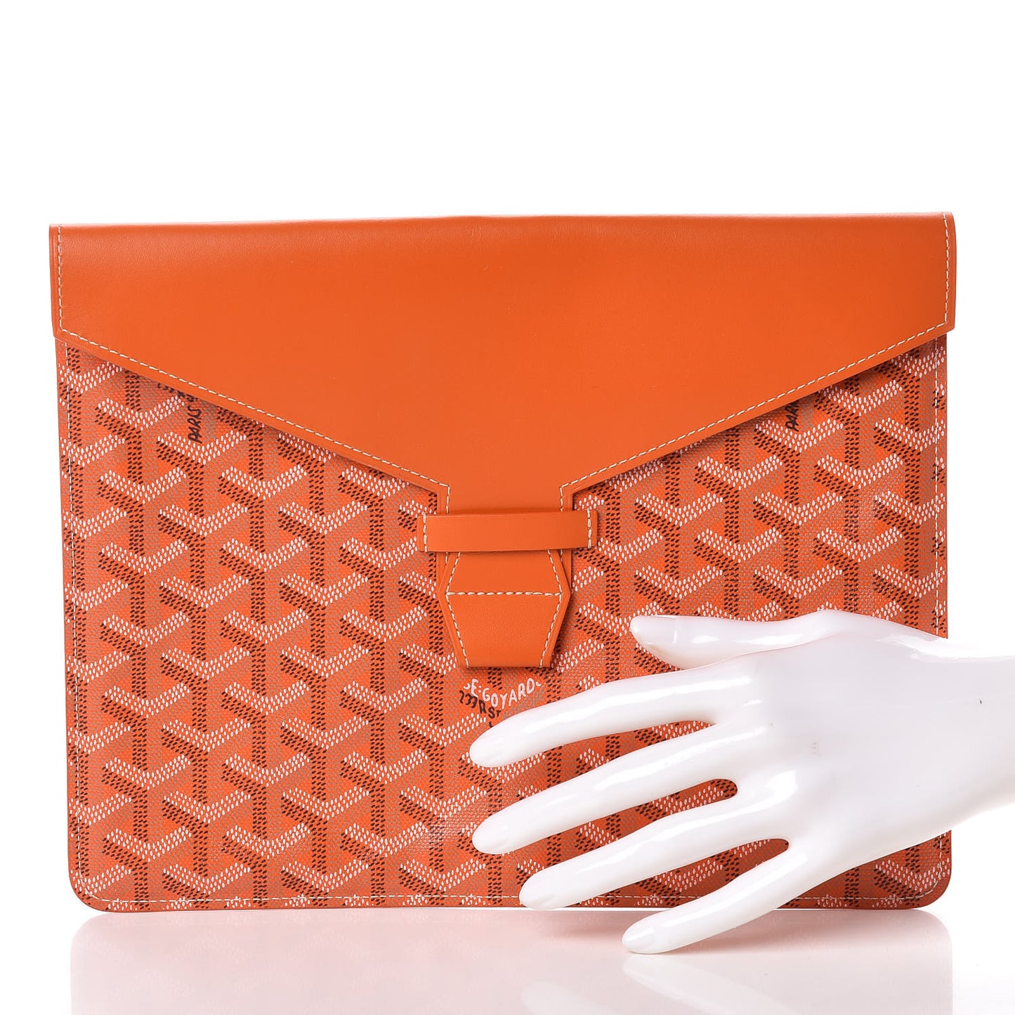Goyardine Camondo MM Horizontal Clutch Orange