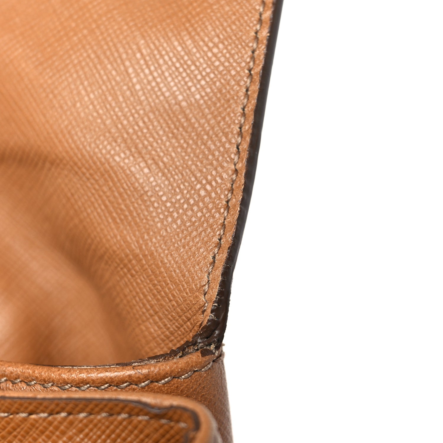 Prada Saffiano Flap Clutch Caramel 10 of 10