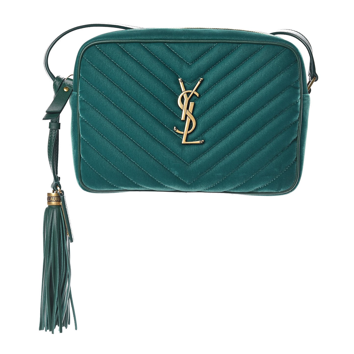 Velvet Matelasse Monogram Lou Camera Bag Deep Malachite