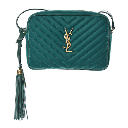 Saint Laurent Velvet Matelasse Monogram Lou Camera Bag Deep Malachite 1 of 9