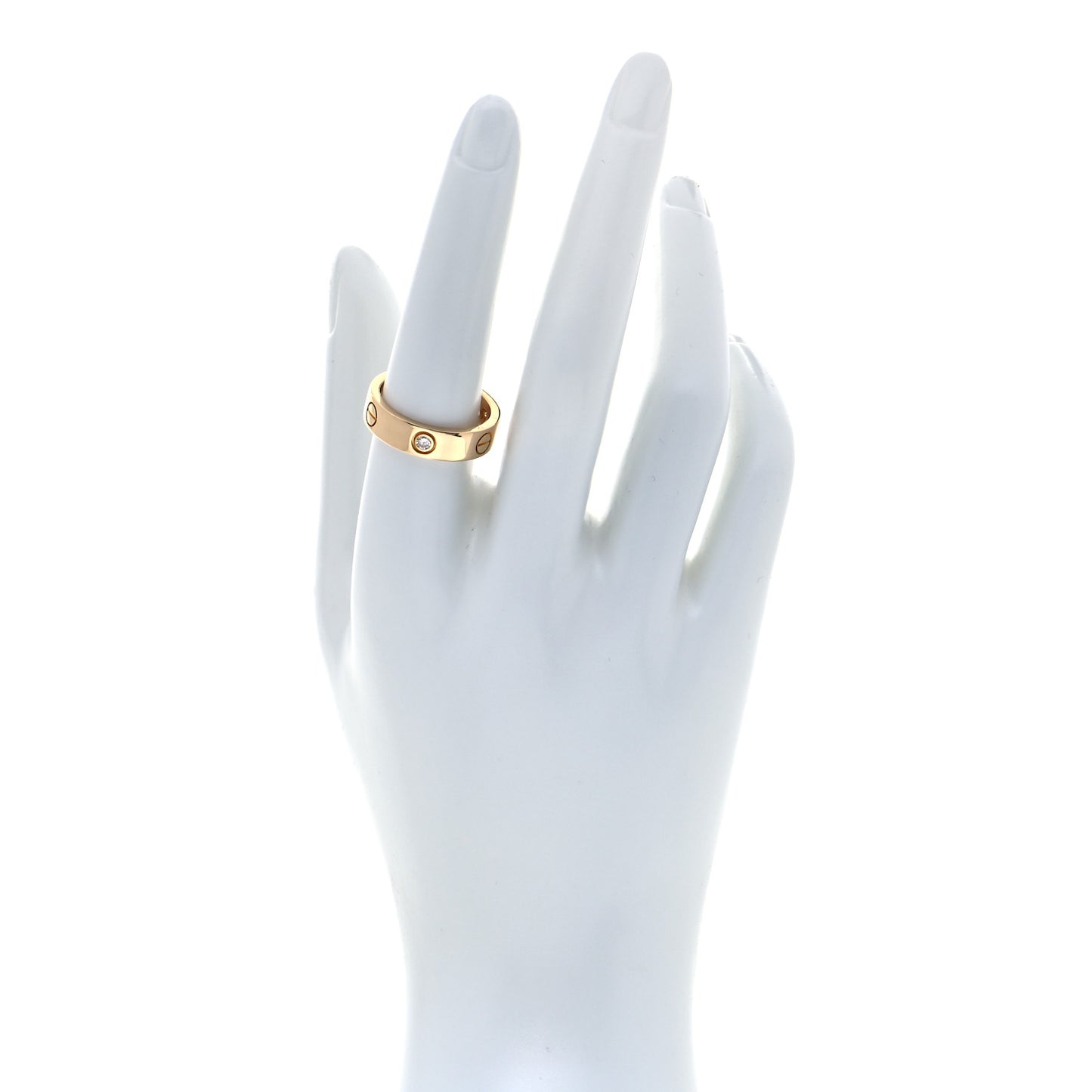 18K Yellow Gold 3 Diamond 5.5mm LOVE Ring 57 8