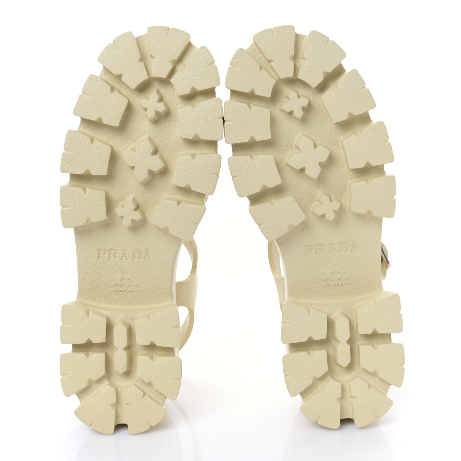 Prada Foam Rubber Metal Triangle Logo Monolith 55mm Cage Sandals 41 Quarzo 5 of 8