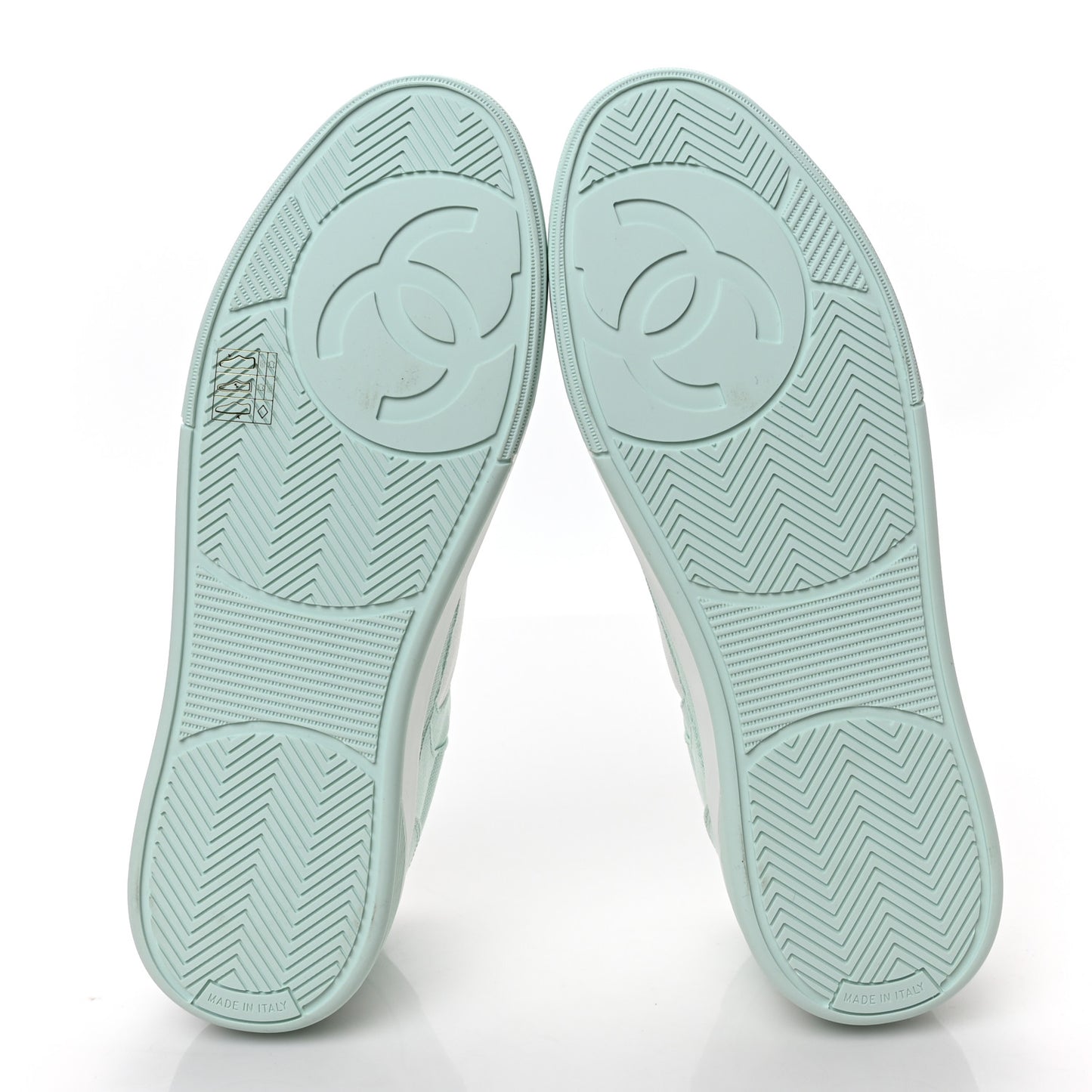 Cotton Sneakers 41 Light Turquoise White
