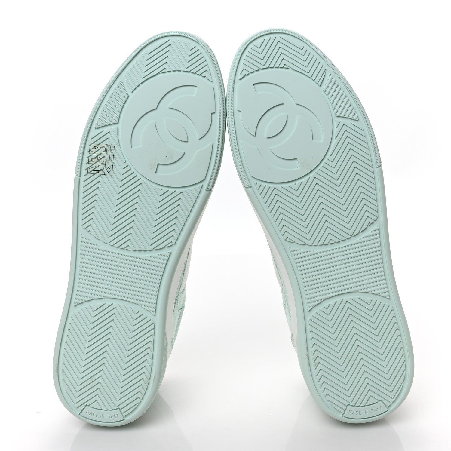 Chanel Cotton Sneakers 41 Light Turquoise White 5 of 7