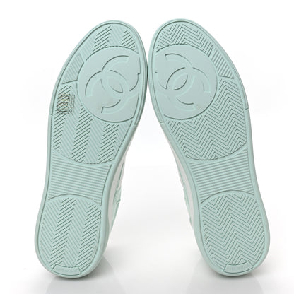 Chanel Cotton Sneakers 41 Light Turquoise White 5 of 7