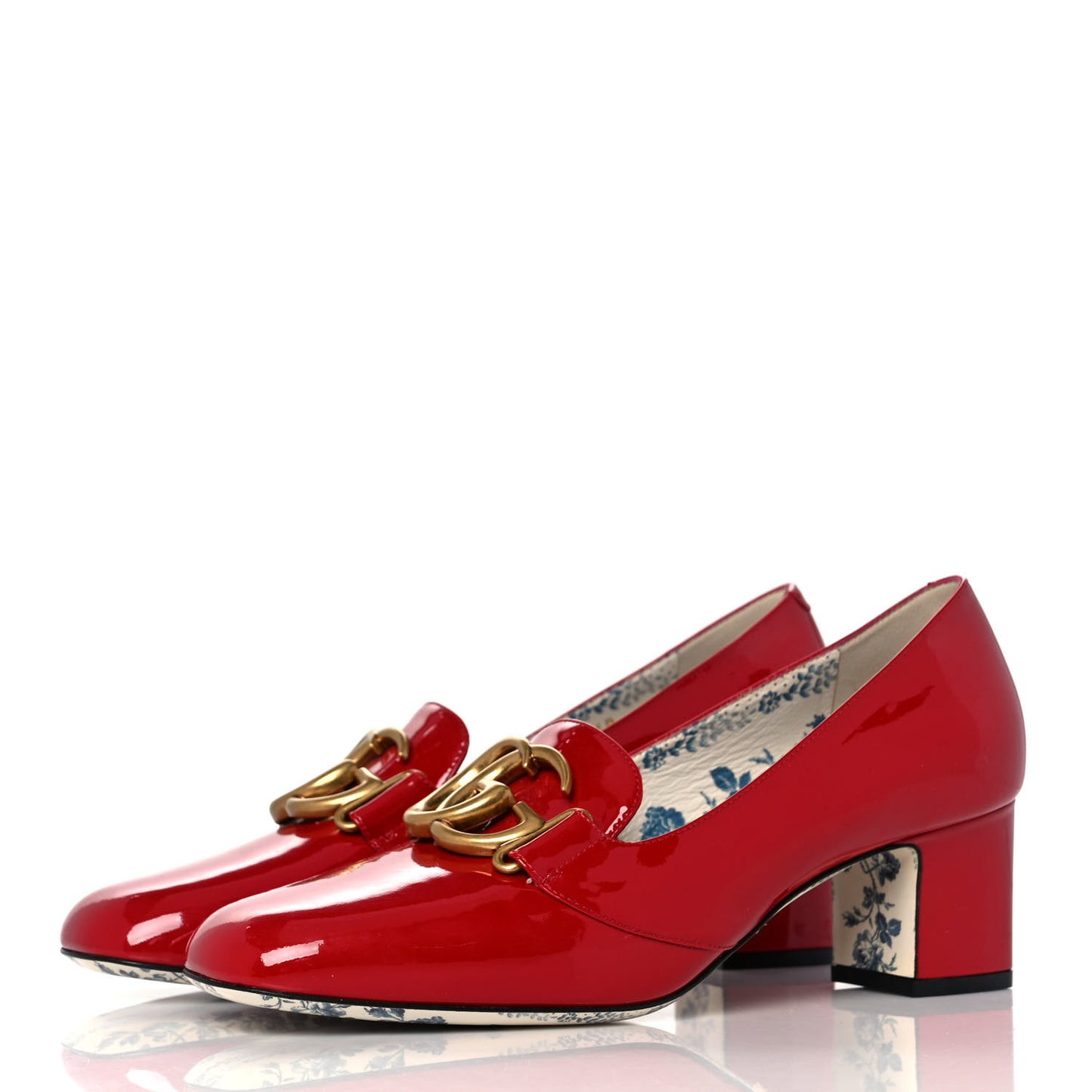 Vernice GG Victoire 55mm Loafer Pumps 36 Hibiscus Red