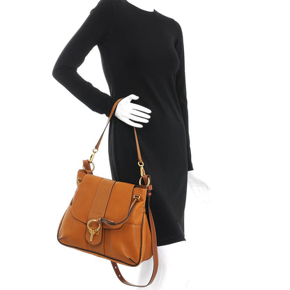 Chloe Grained Lambskin Medium Lexa Shoulder Bag Mustard Brown 3 of 9