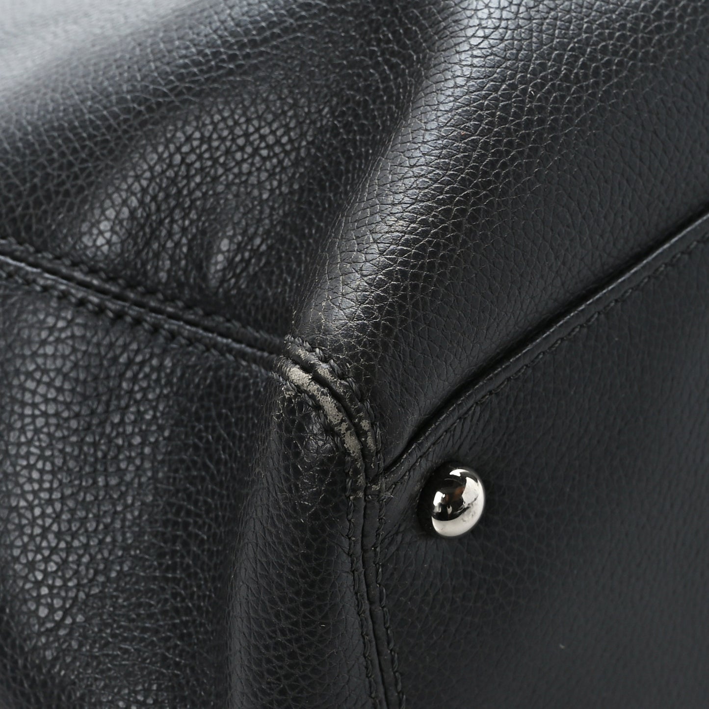 Calfskin Tall Cerf Tote Dark Grey