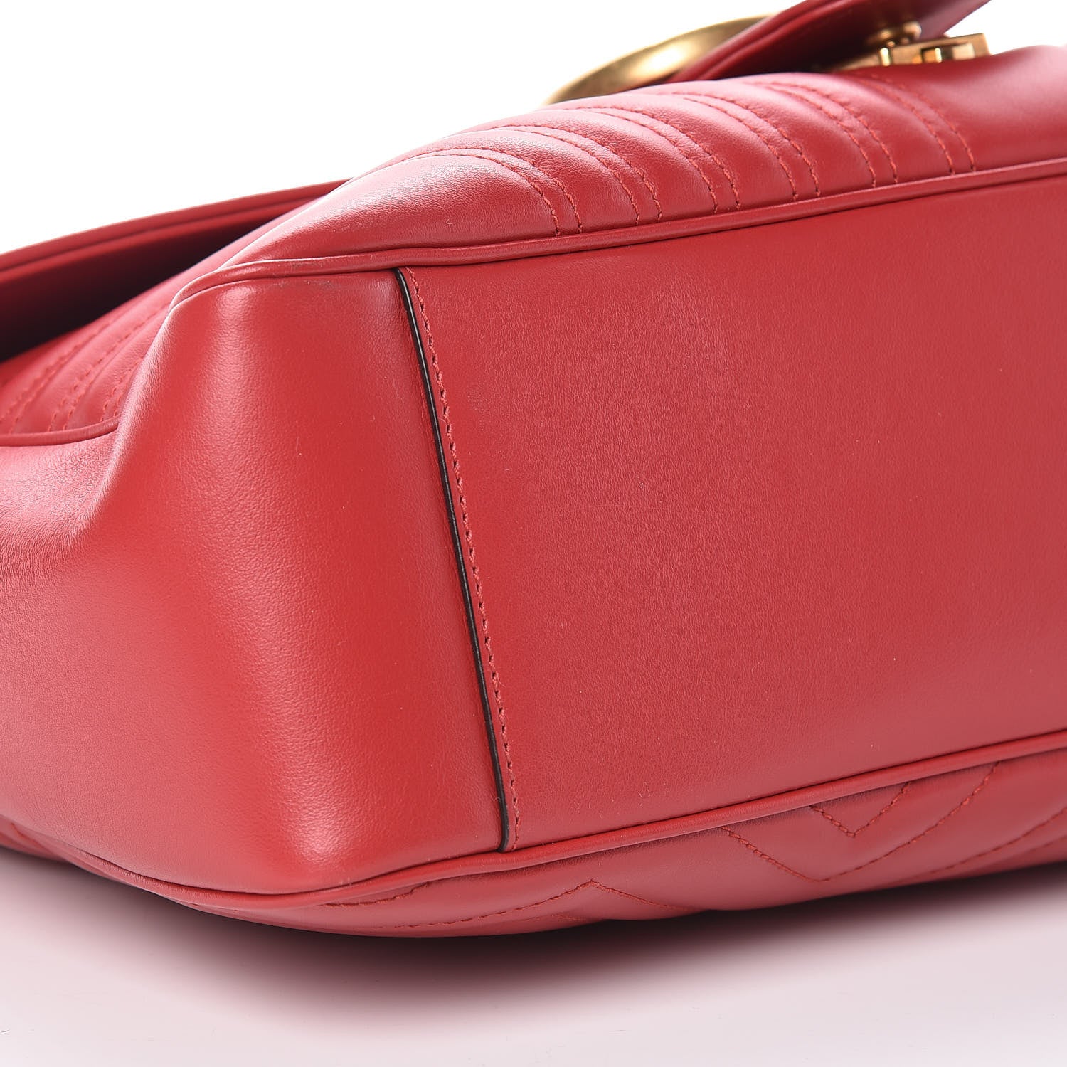 Gucci Calfskin Matelasse Large GG Marmont Shoulder Bag Hibiscus Red 8 of 9
