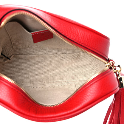 Gucci Pebbled Calfskin Small Soho Disco Bag Tabasco Red 5 of 10