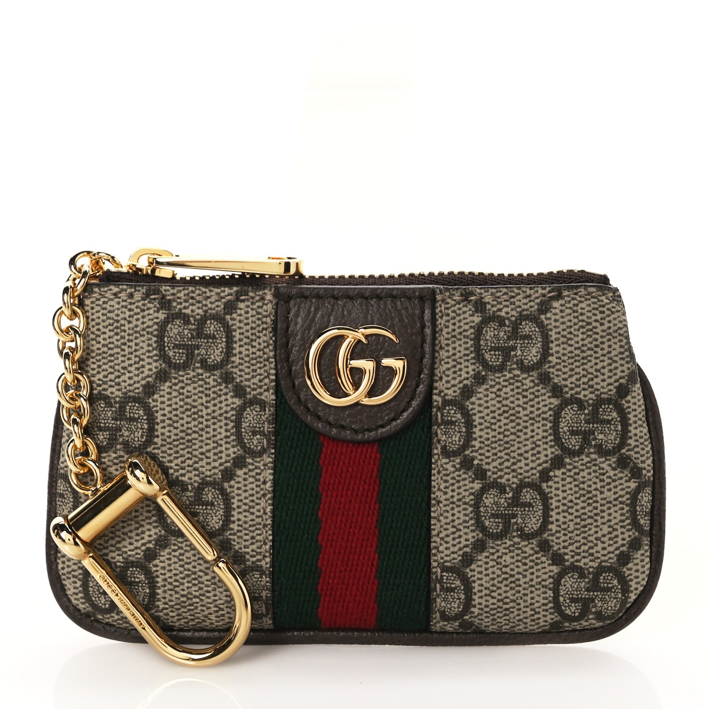 GG Supreme Monogram Web Ophidia Key Case Beige New Acero