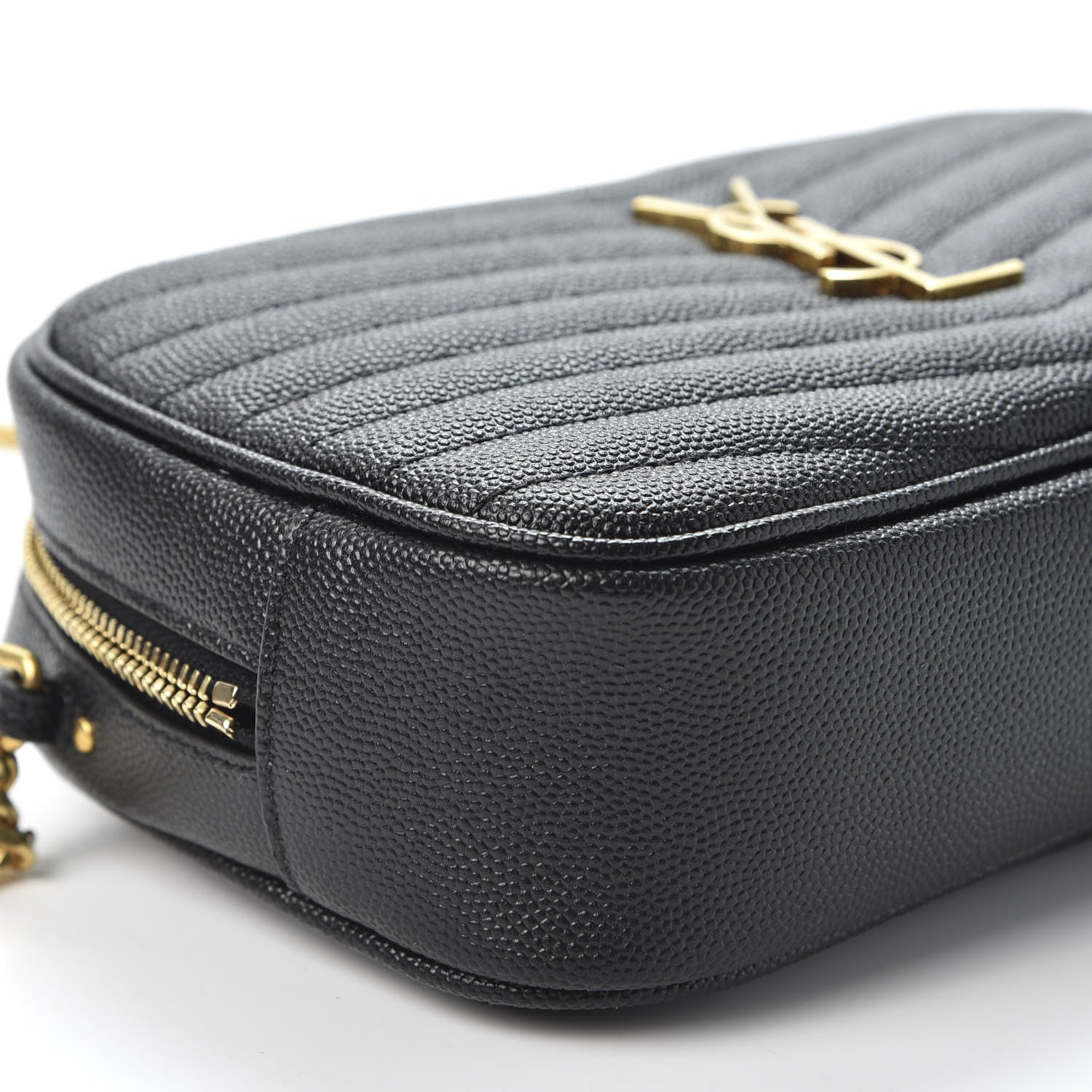 Saint Laurent Grain De Poudre Matelasse Monogram Mini Lou Camera Bag Black 5 of 9