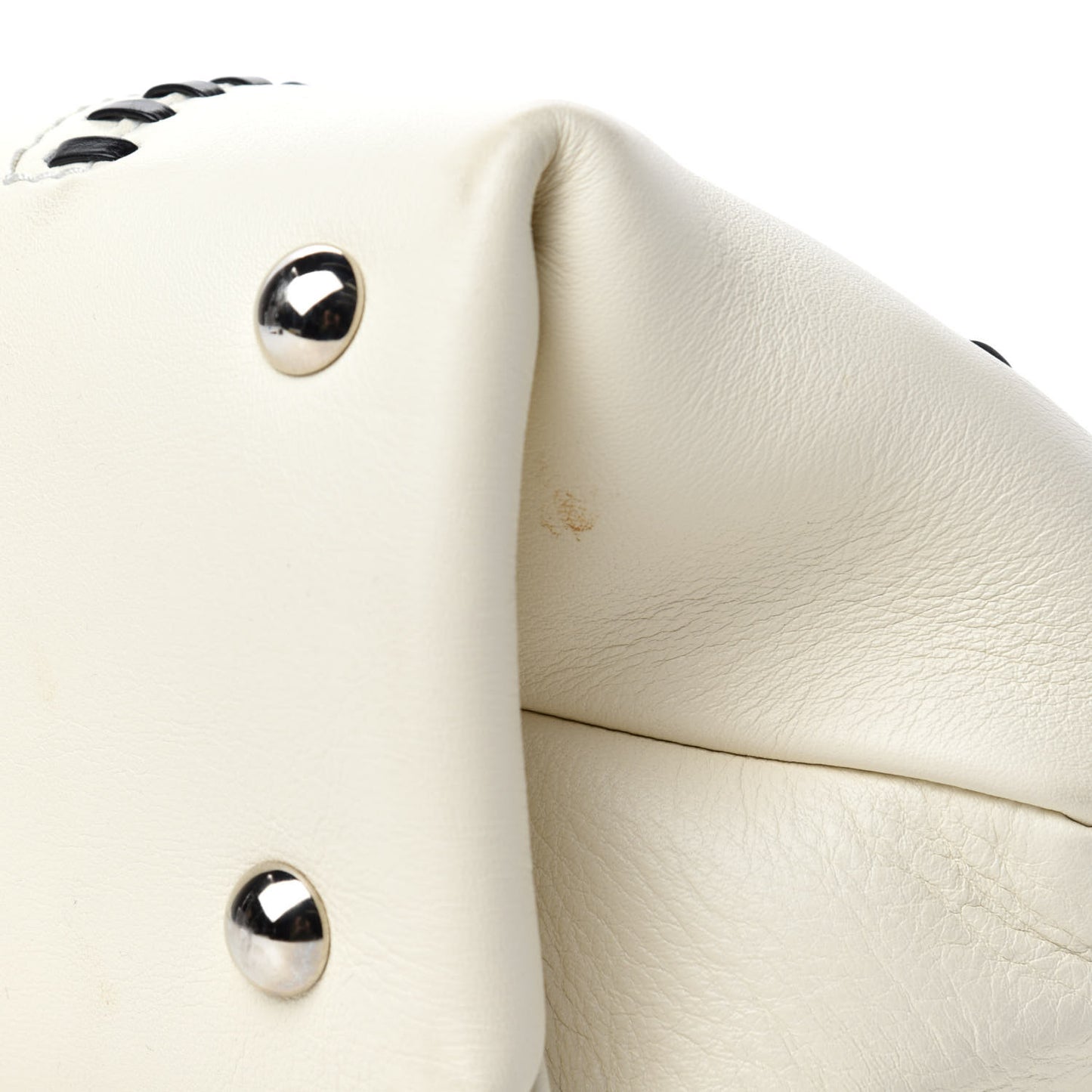 Calfskin Whipstitch Folk Tote White