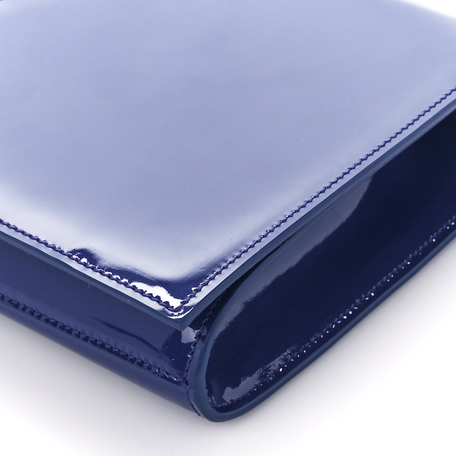 Saint Laurent Patent Calfskin Monogram Large Belle De Jour Clutch Royal Blue 9 of 10