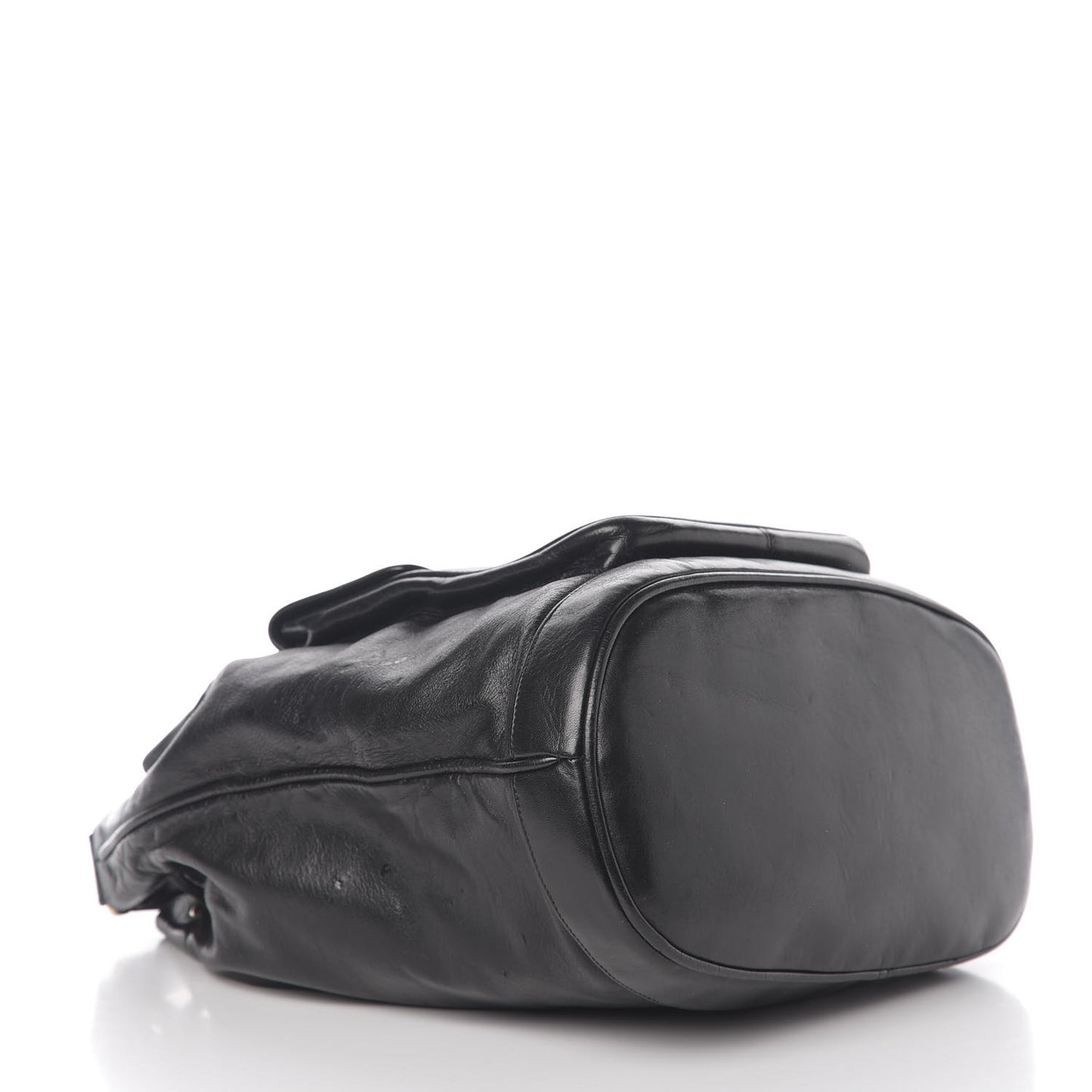 Lambskin CC Drawstring Shoulder Bag Black