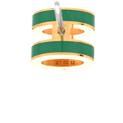 Hermes Gold Lacquered Mini Pop H Earrings Malachite 4 of 7