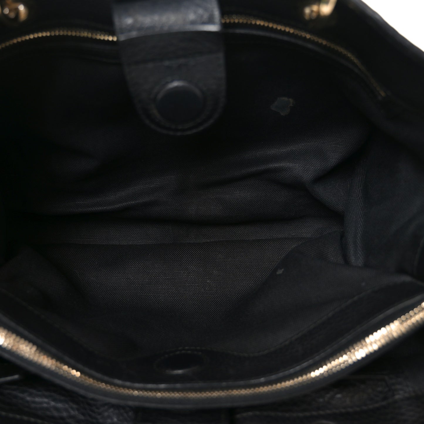 Pebbled Calfskin Medium Bamboo Shopper Tote Black