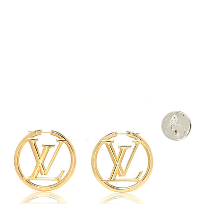 Louis Vuitton Metal Louise Hoop Earrings Gold 2 of 4