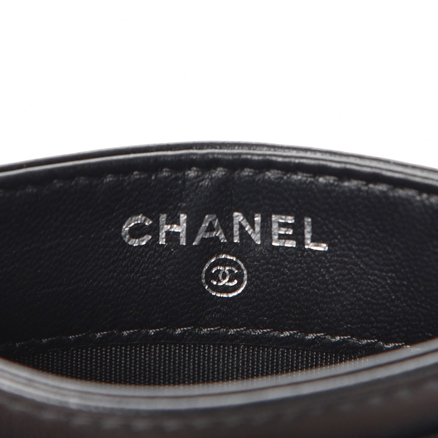 Lambskin Quilted CC Crossing Card Holder Black