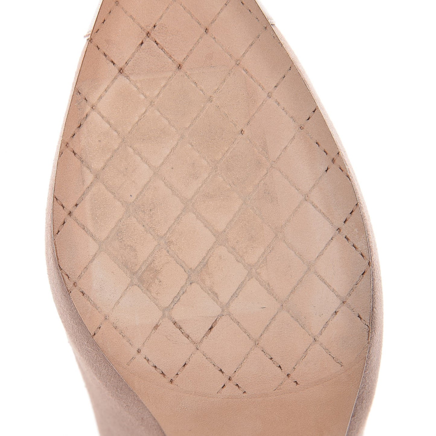 Suede Lambskin Cap Toe Pumps 37.5 Dark Beige