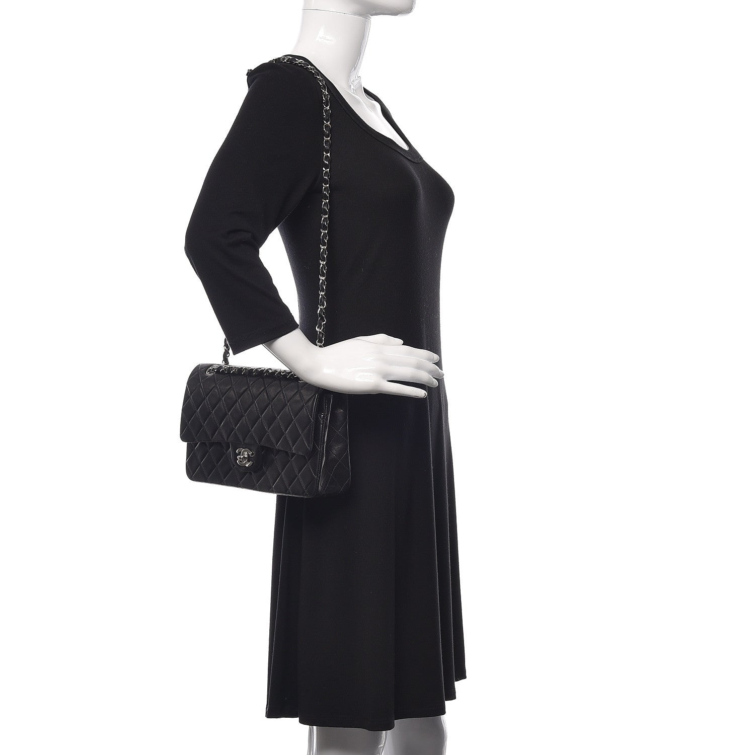 Chanel Lambskin Quilted Medium Double Flap Black 2 of 19