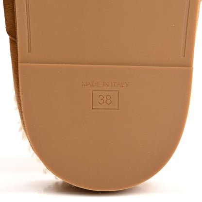 Fendi Suede Shearling Fendi Feel Buckled Clogs 38 Caramel Latte 8 of 8
