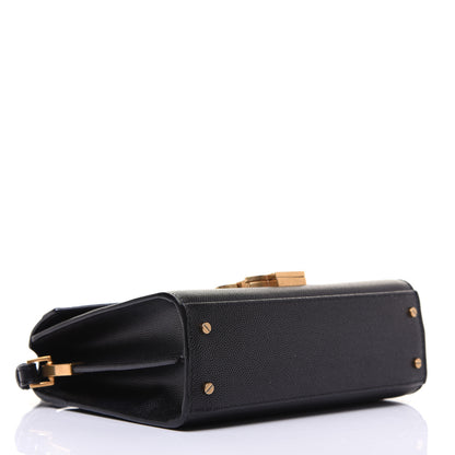 Saint Laurent Grain de Poudre Mini Classic Monogram Cassandra Top Handle Black Rouge Legion 4 of 15