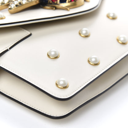 Gucci Nappa Pearl Studded Mini Queen Margaret Broadway Shoulder Bag Mystic White 6 of 11