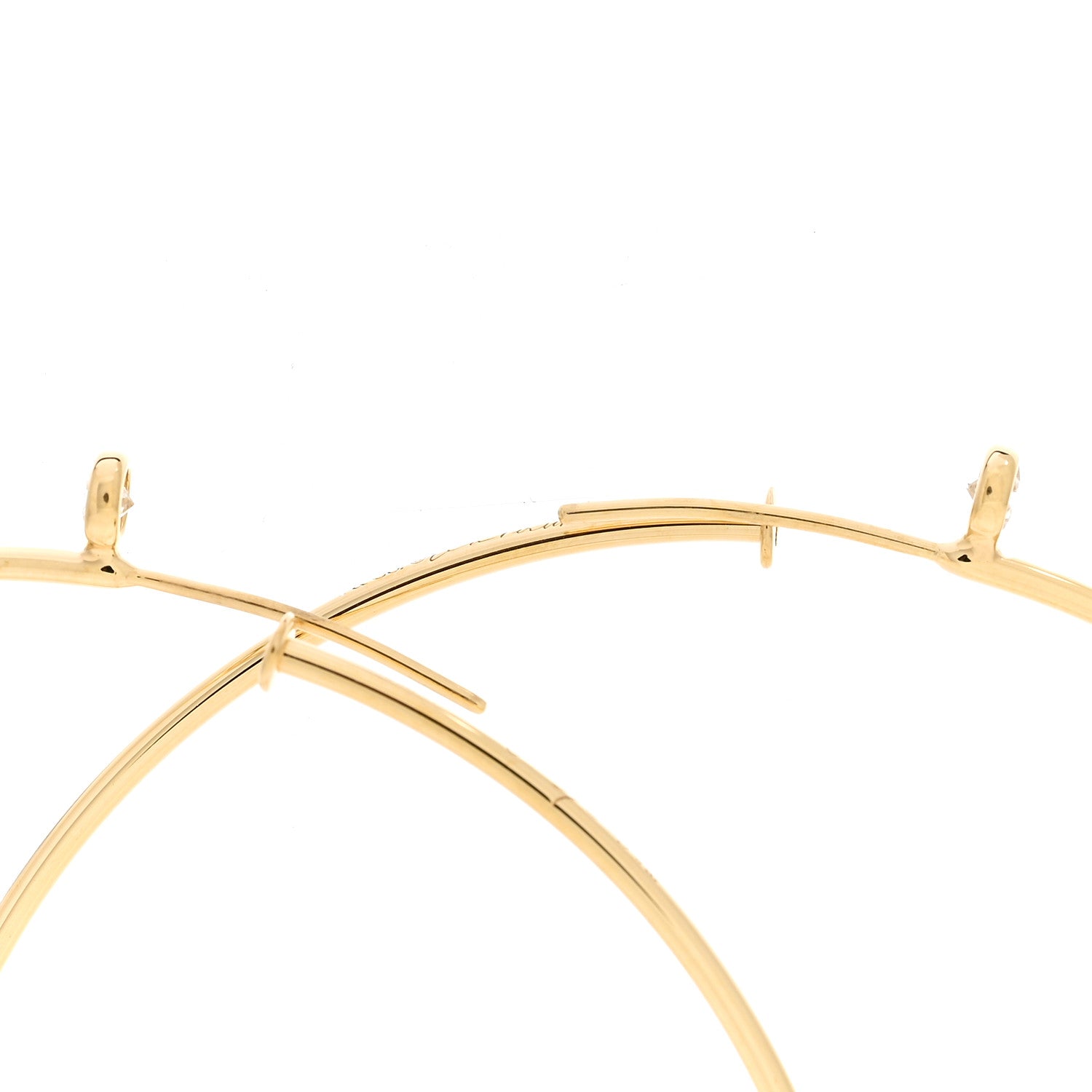 Tiffany 18K Yellow Gold Diamond Large Elsa Peretti Hoop Earrings 3 of 4