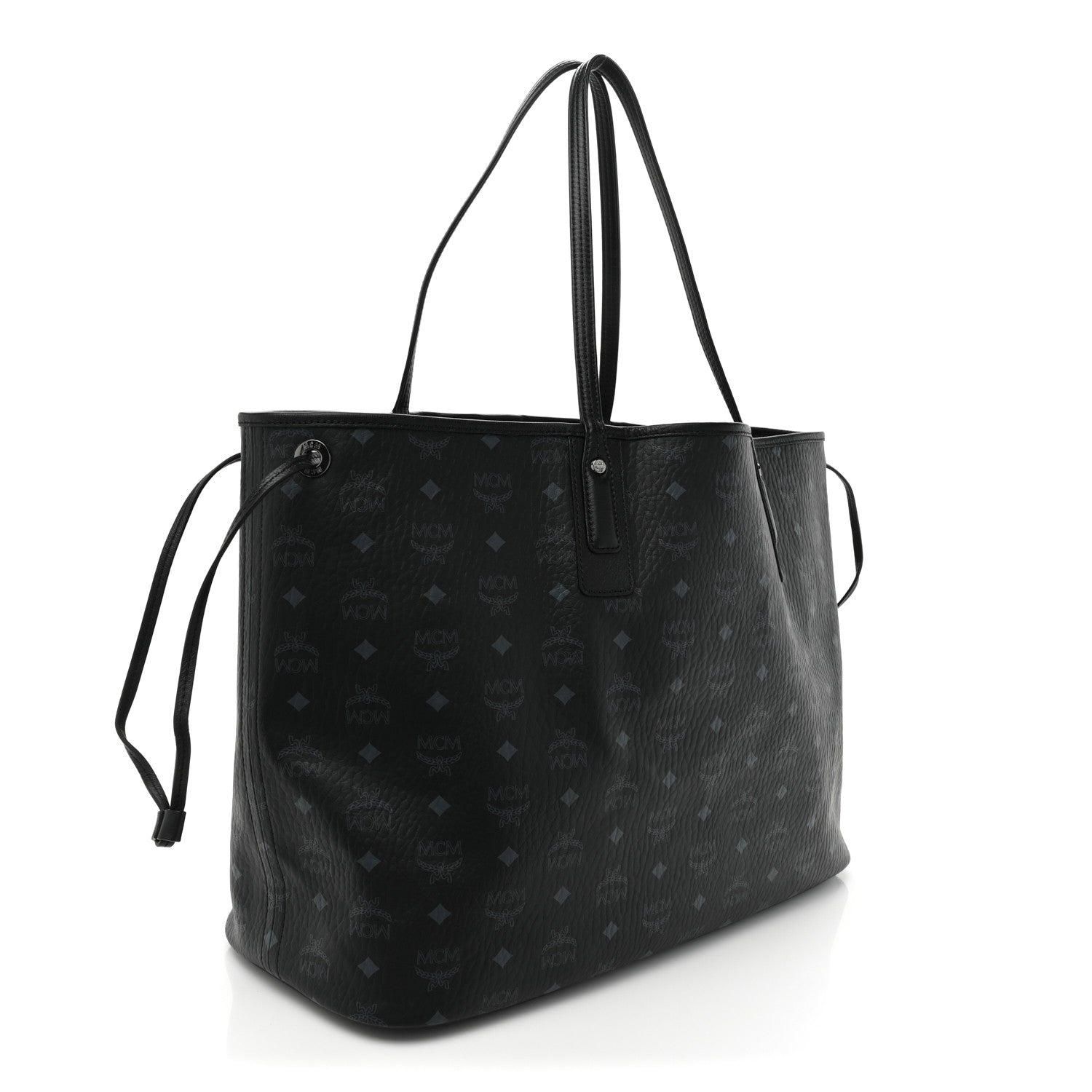 MCM Visetos Large Liz Reversible Shopper Tote Black 6 of 16