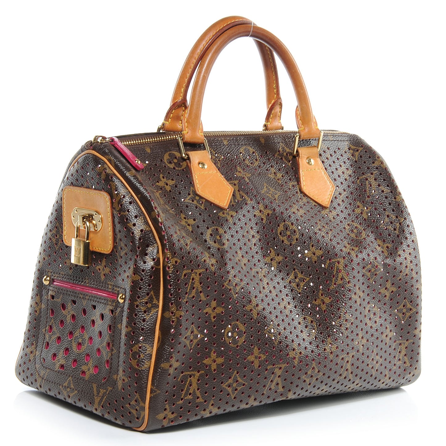 Monogram Perforated Speedy 30 Fuchsia