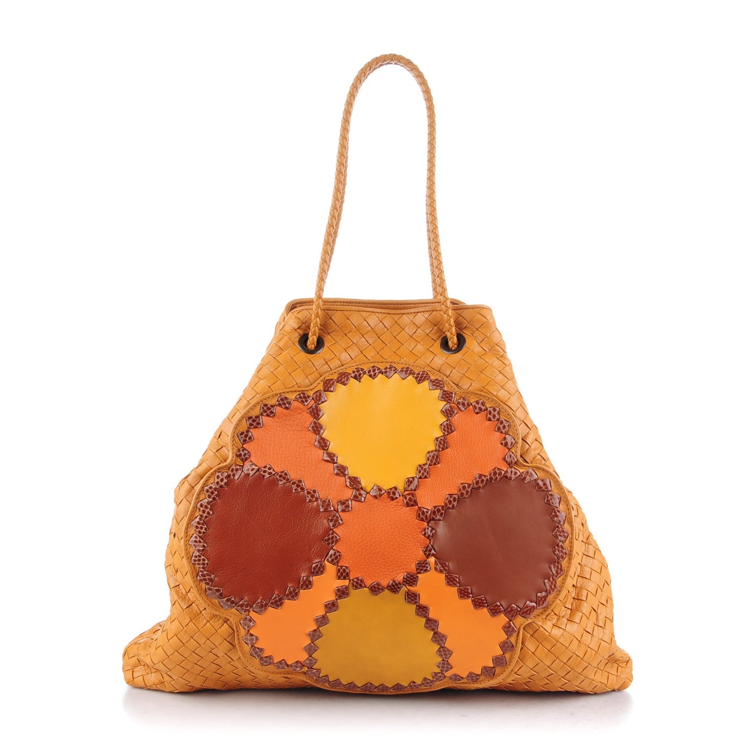 Cervo Intrecciato Farfalle Patchwork Flower Drawstring Tote