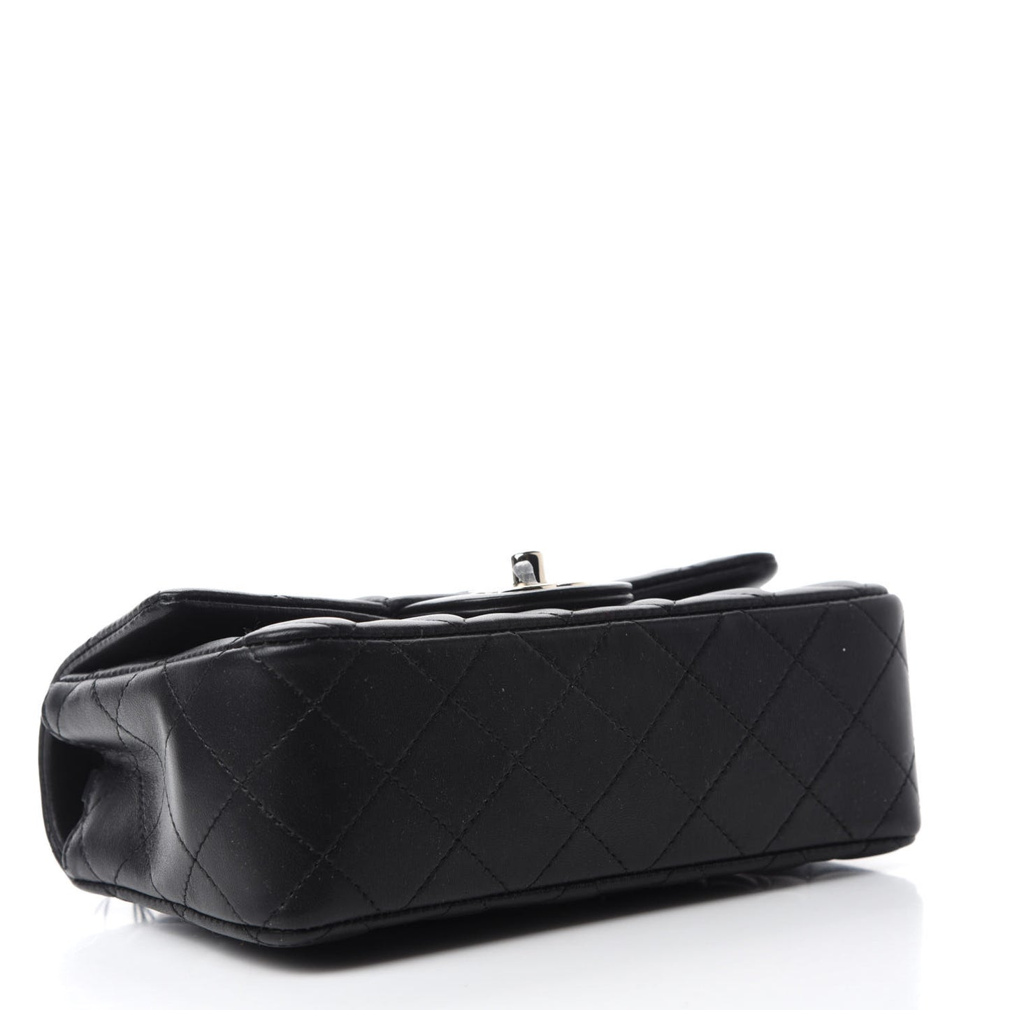 Lambskin Quilted Mini Rectangular Flap Black