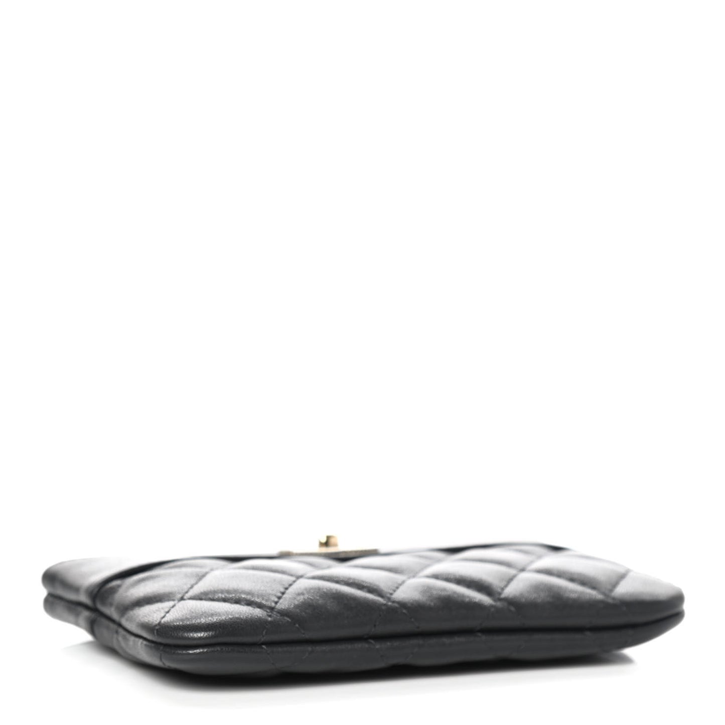 Sheepskin Quilted Small Vintage Mademoiselle Cosmetic Case Black
