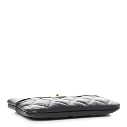 Chanel Sheepskin Quilted Small Vintage Mademoiselle Cosmetic Case Black 4 of 7