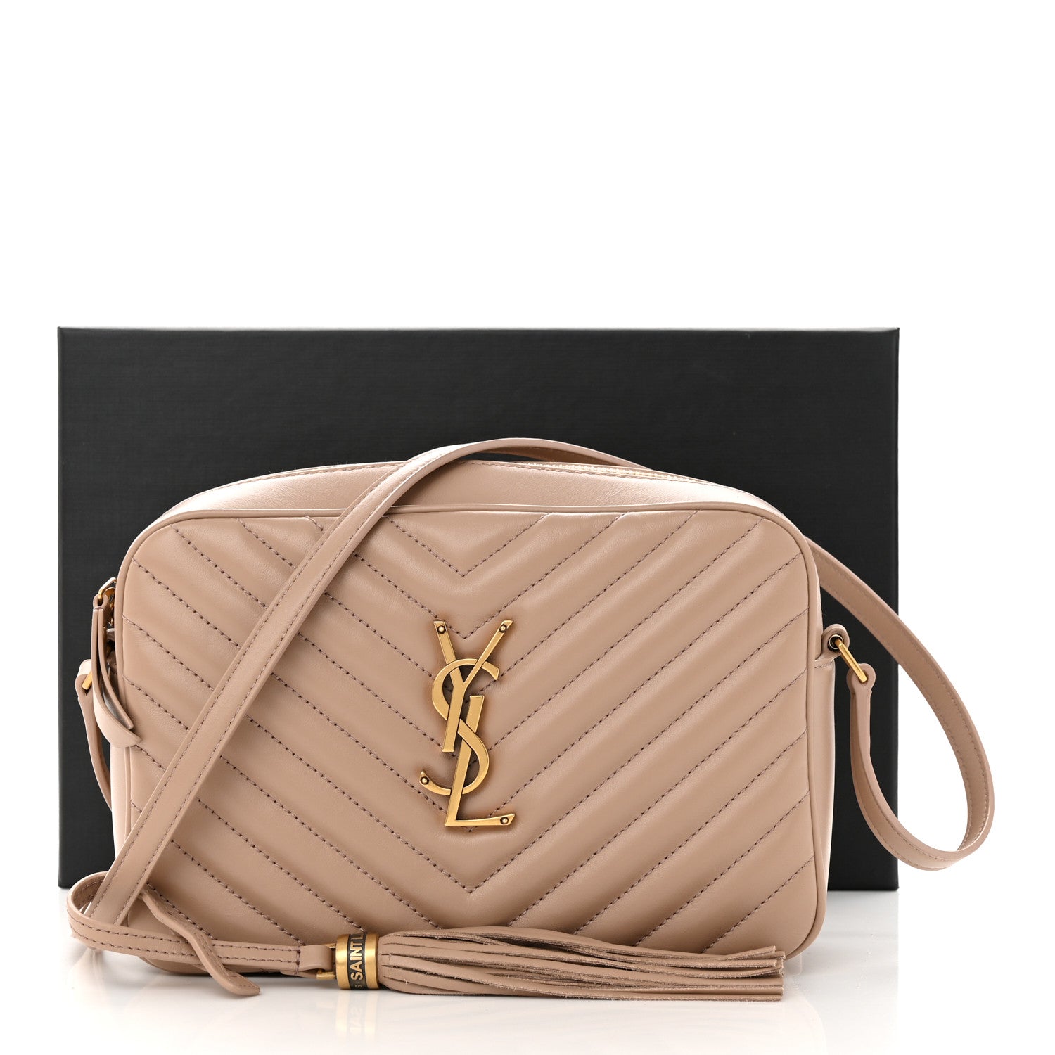Saint Laurent Calfskin Matelasse Monogram Lou Camera Bag Rosy Sand 12 of 12