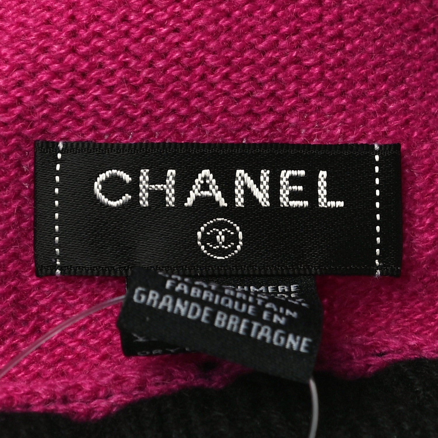 Chanel Cashmere Quilted CC Beanie Hat Pink Purple Black 5 of 9